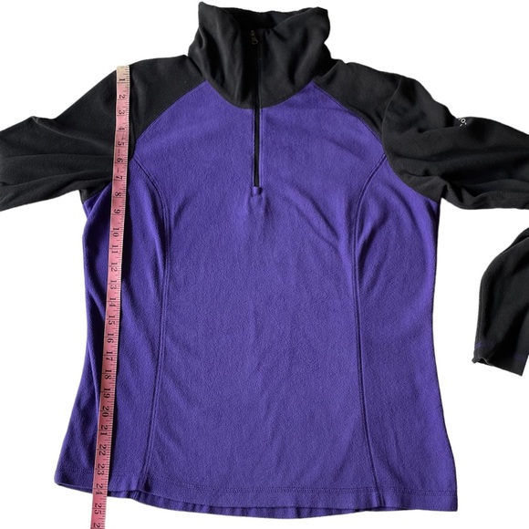 Columbia Women's Color Block Purple/Black Fleece 1/4 Zip Up Jacket Size Large - Picture 11 of 11